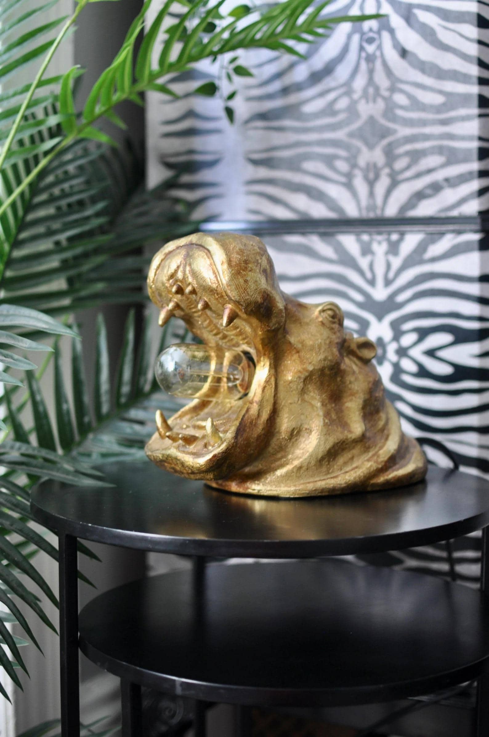 Quirky Gold Hungry Hippo Table Lamp Desk Lamp Quirky Decor Quirky