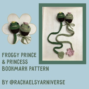 Froggy Prince & Princess Bookmark -PDF Crochet Pattern