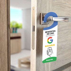 Colgador de puerta para reseñas de Google, NFC, experiencia del cliente