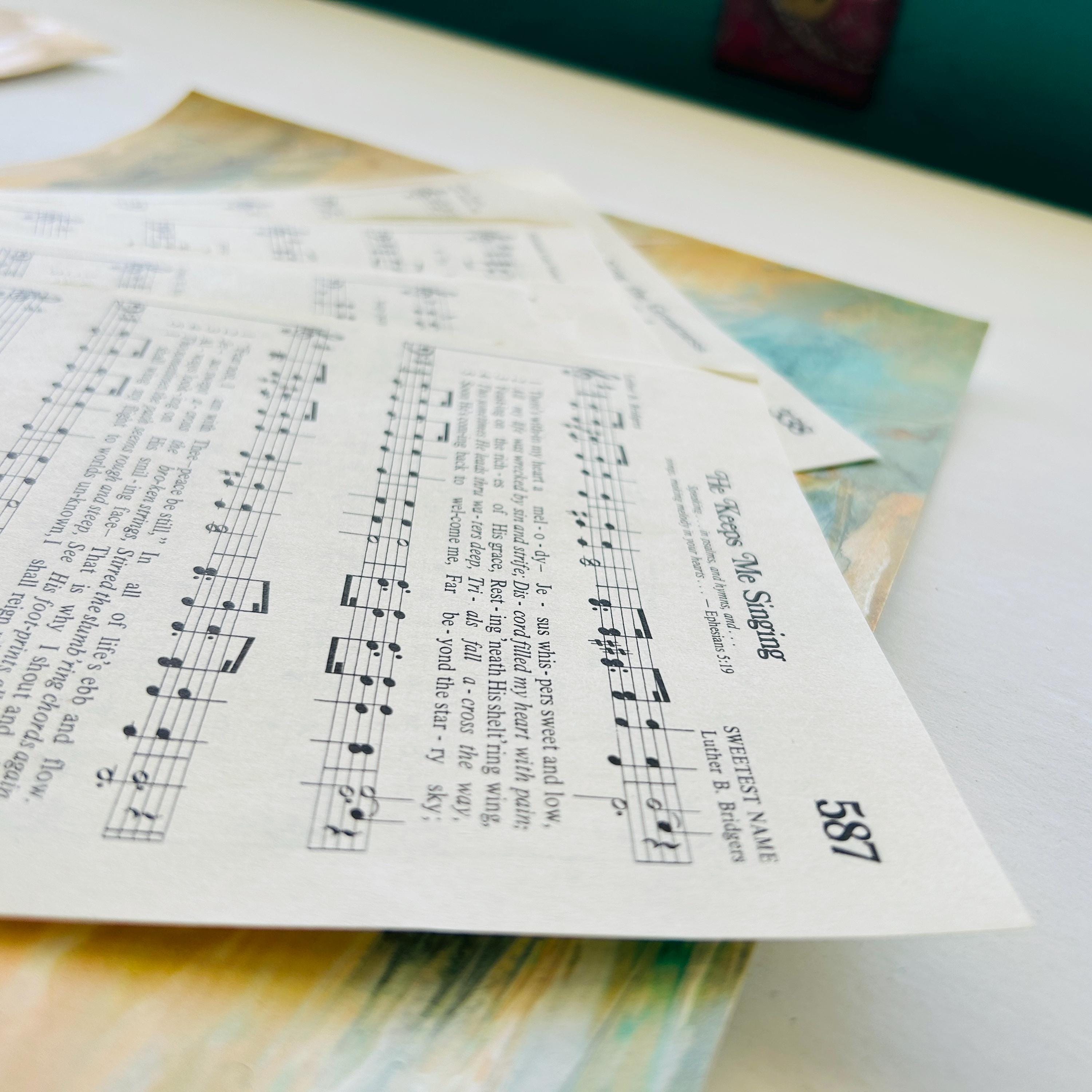 Vintage Hymnal Pages - Set of 12, Junk Journal, Scrapbooks, Albums ...