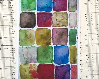 My Watercolor Palette - Original Art Print, 5x7, RawkMama, Watercolor Dominant