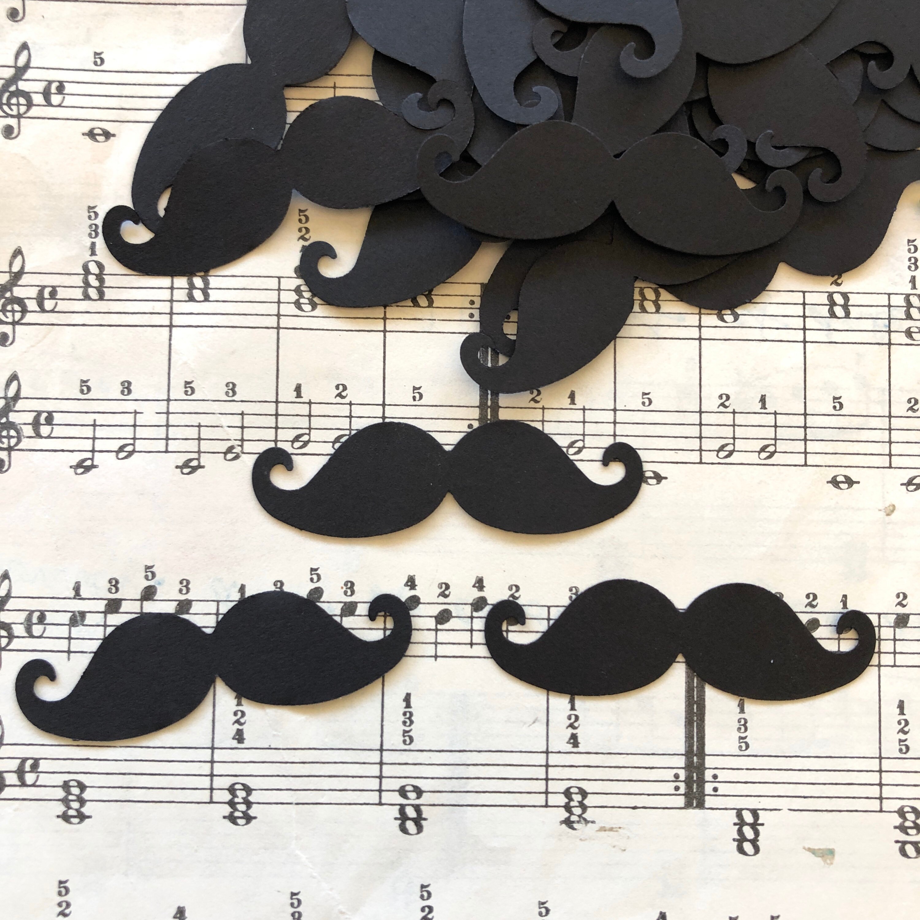 Paper Mustaches - Pack of 50, Black, Paper Moustaches, Party, Planners, Pen Pals, PL, Card Making, Smash Book, Art Journal