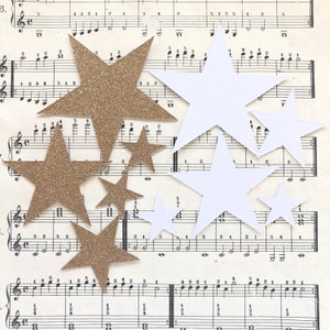 Glittersterren - goud en wit, kaarten maken, kerstmis, penvrienden, kortstondige, plakboek, vrolijkheid, kratpapier