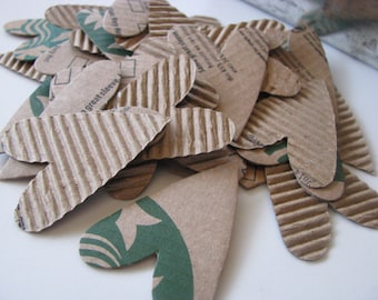 Starbucks Hearts - Set of 36, Corrugated Cardboard Hearts, I Heart Coffee, Pen Pals, PL, Project Life