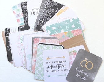 Modern Wedding - 3x4 Project Life Journaling Cards, PL, Project Life, Smash Book, Planner, Pen Pals