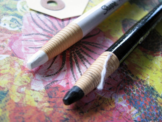 Sharpie WHITE or BLACK China Marker Grease Pencil, Drawing, Mixed Media,  Art Journaling, Painting 