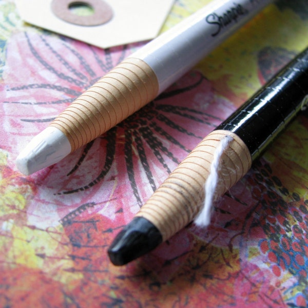 Sharpie WHITE or BLACK China Marker - Grease Pencil, Drawing, Mixed Media, Art Journaling, Painting