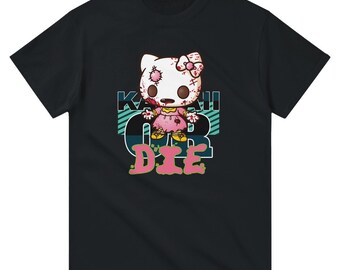 Zombie Hello Kitty Inspired Kawaii or Die Heavyweight Unisex Crewneck T-shirt | Gildan® 5000