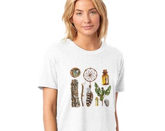Sage Dream Catcher Women's Headliner Cropped Crewneck T-Shirt | Alternative 5114BP