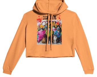 Kitty Cat Kitten Mob Premium Womens Crewneck T-shirt | Bella + Canvas 6004 - Women's Cropped Hoodie | Bella + Canvas 7502