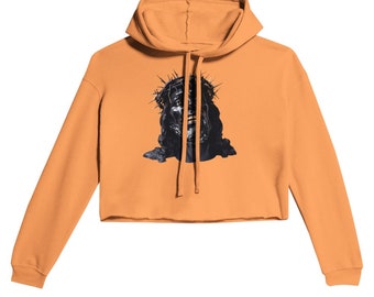 Jesus Gold Teeth Smile Premium Unisex Crewneck T-shirt | Bella + Canvas 3001 - Women's Cropped Hoodie | Bella + Canvas 7502