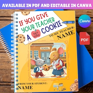 IF YOU GIVE A Teacher a cookie Book | Teacher Appreciation Gift Editable in Canva | Teacher Book Gift | If You Give a Mouse a Cookie