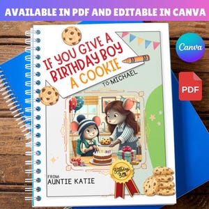 Tarjeta de cumpleaños personalizada para hijo, regalo personalizado para sobrino, PDF imprimible para niño, Canva personalizado y editable para niño, agradecimiento a un hermano.
