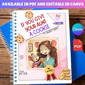 Si vous offrez un biscuit à votre tante, cadeaux tante, cadeaux pour Anty, cadeaux pour soeur, cadeau d'anniversaire Antie, téléchargement immédiat, carte de voeux PDF