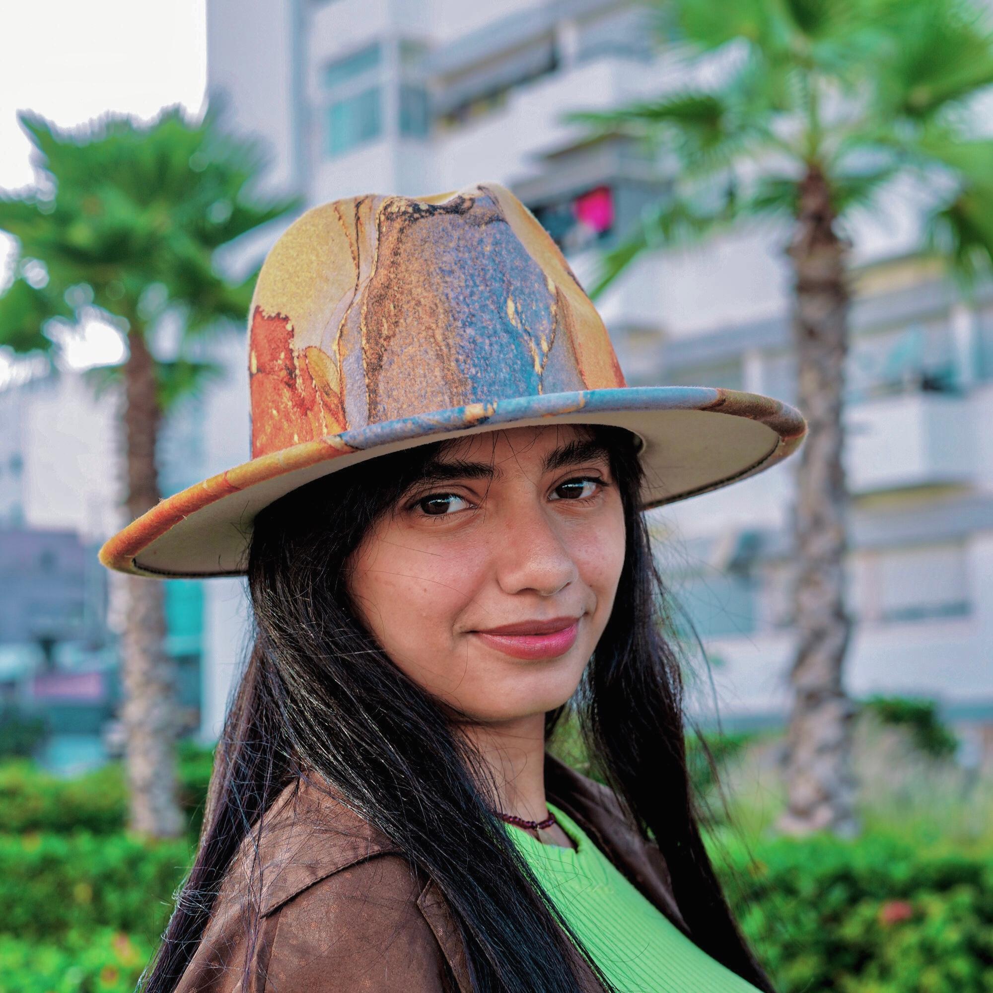 Stylish Tie-Dye Fedora Hat with Navy Band Blue Tie Dye Fedora - Etsy main image 4