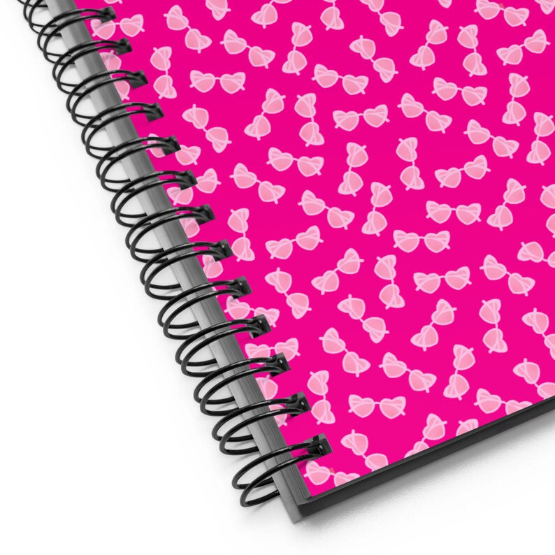 Bright Pink Heart-shaped Sunglasses Spiral notebook image 1