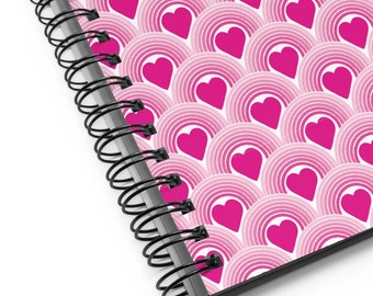 Bright Pink Rainbow Spiral Notebook