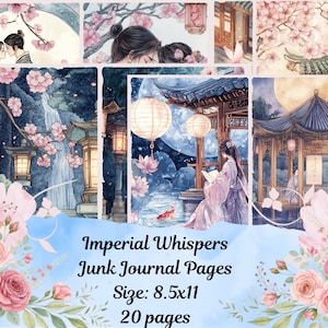 Asian Junk Journal Kit Digital Scrapbook Paper Chinese Art Instant Download Junk Journal Printable Supplies Asian Digital Art China