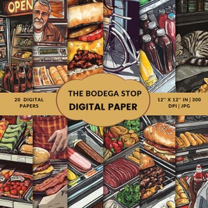 Carta digitale Urban Bodega / Kit per diario digitale Retro City Junk / Album di ritagli Street Collage stampabile / Materiale effimero