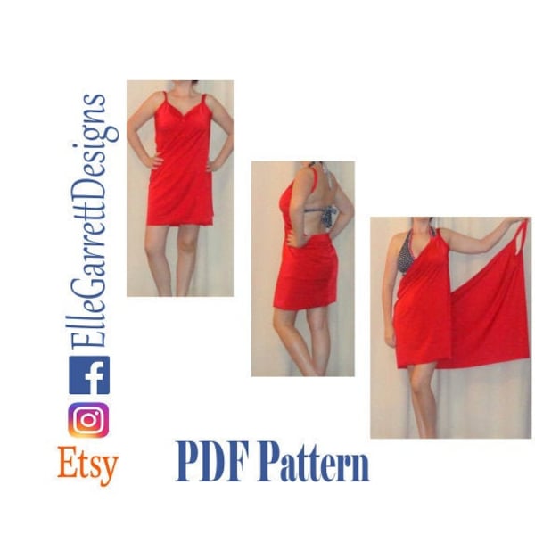 PDF Pattern - Simple Beach Cover-Up Pattern 501 - Sizes small-large - Super Simple Pattern