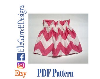 Paperbag Skirt  PDF Pattern Size 0/3 months - girls 6