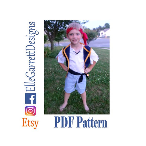 Patron PDF - Costume de Pirate - Taille 18 mois - Enfants 11