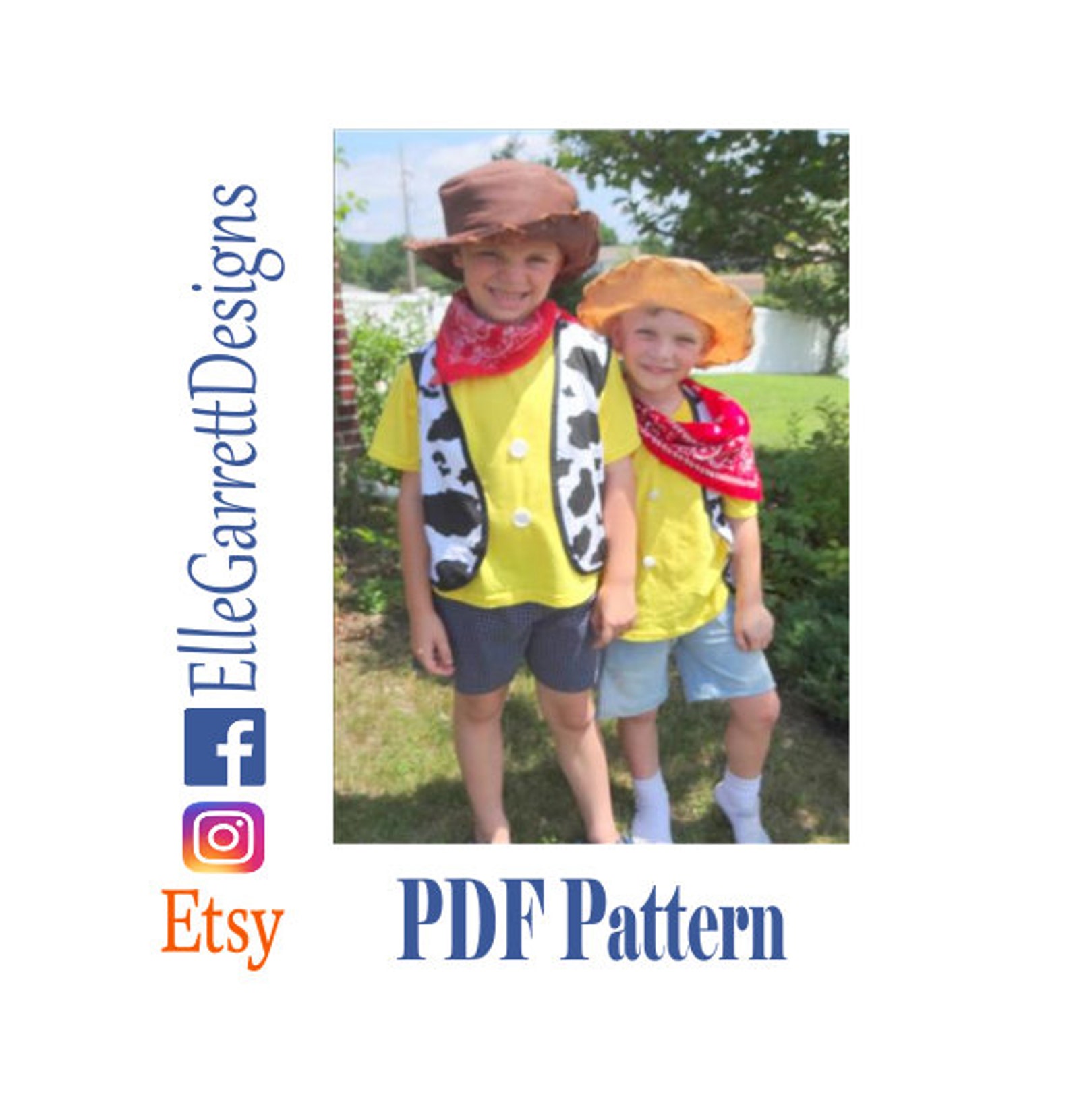 PDF Pattern Cowboy Costume Size 18 Month Kids 11 Etsy