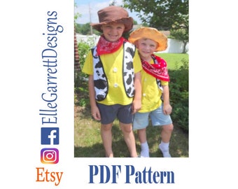 PDF Pattern - Cowboy Costume - Size 18 month - kids 11