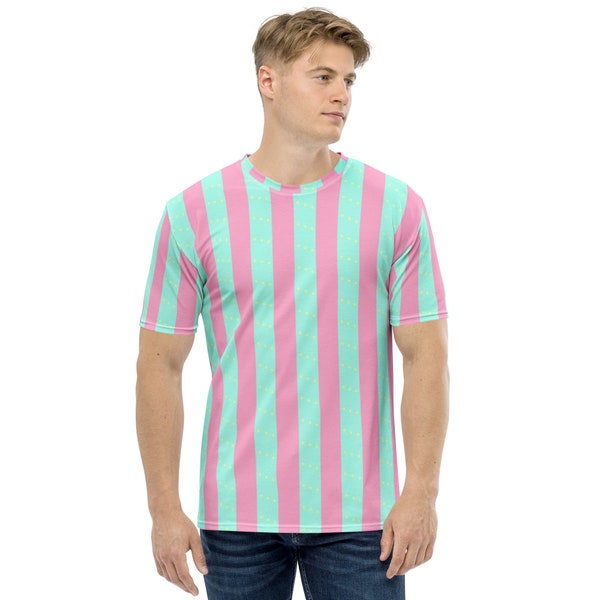 Pink and Green Striped Shirt Etsy