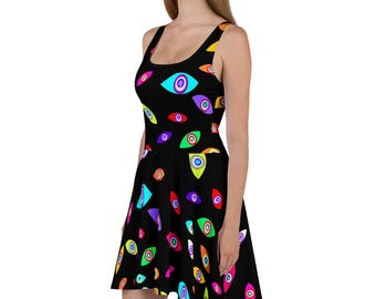 Abstraction Eyes - Sharp - Skater Dress