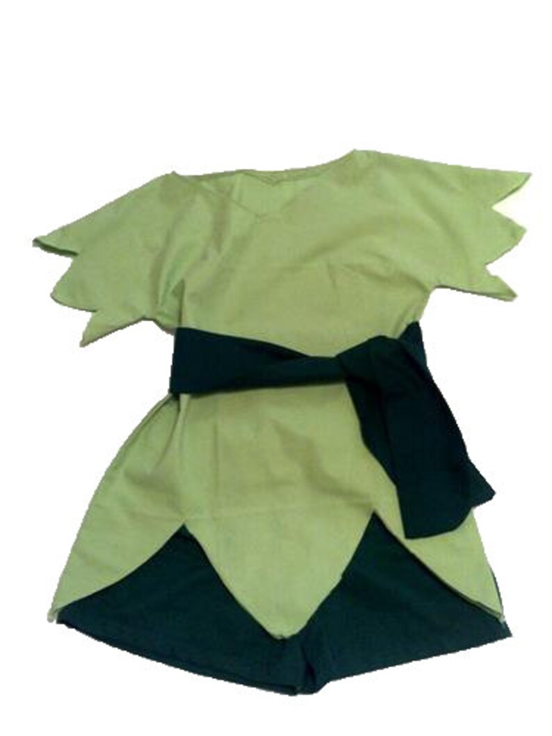 Lost Boy Costume Shirt Waist tie Shorts Child Hat -Adaptive Clothing Option