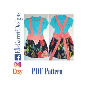 Suspender Skirt - size 3 months - 6 - PDF Pattern