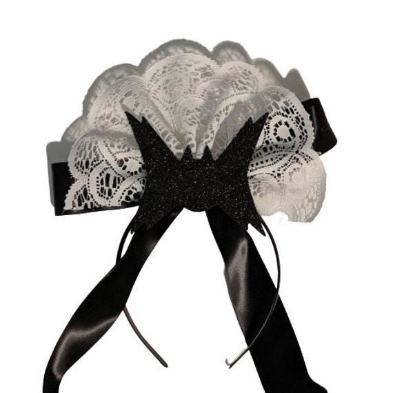 Disney Haunted Mansion Black Lace Headband s-l400.jpg main image 2