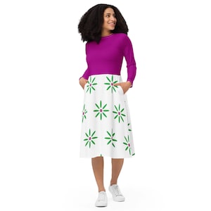 Adult - Tightrope Walker All-over print long sleeve midi dress