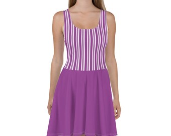 Adult - Dapper Stripes - Purple - Skater Dress