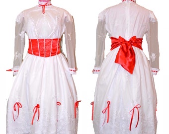 Adult - Practically Perfect White Dress - Adaptive Clothing Option