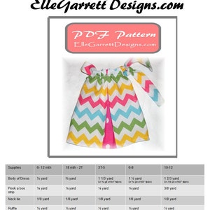Patron PDF Robe style taie d'oreiller Peek-A-Boo taille 6 mois filles 12 image 5