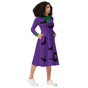 Teacher Batty Dress - All-over print long sleeve midi dress Size 2XS - 6X