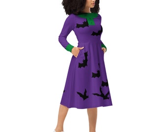 Teacher Batty Dress - All-over Print Long Sleeve Midi Dress Size 2XS - 6X -  Etsy