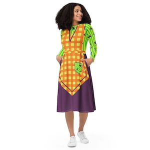 Not So Scary Cast Inspired Outfit  All-over print long sleeve midi dress - sizes 2XS - 6 XL