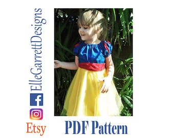 PDF Pattern - Fairy Tale Princess Dress size 6 months - girls 12