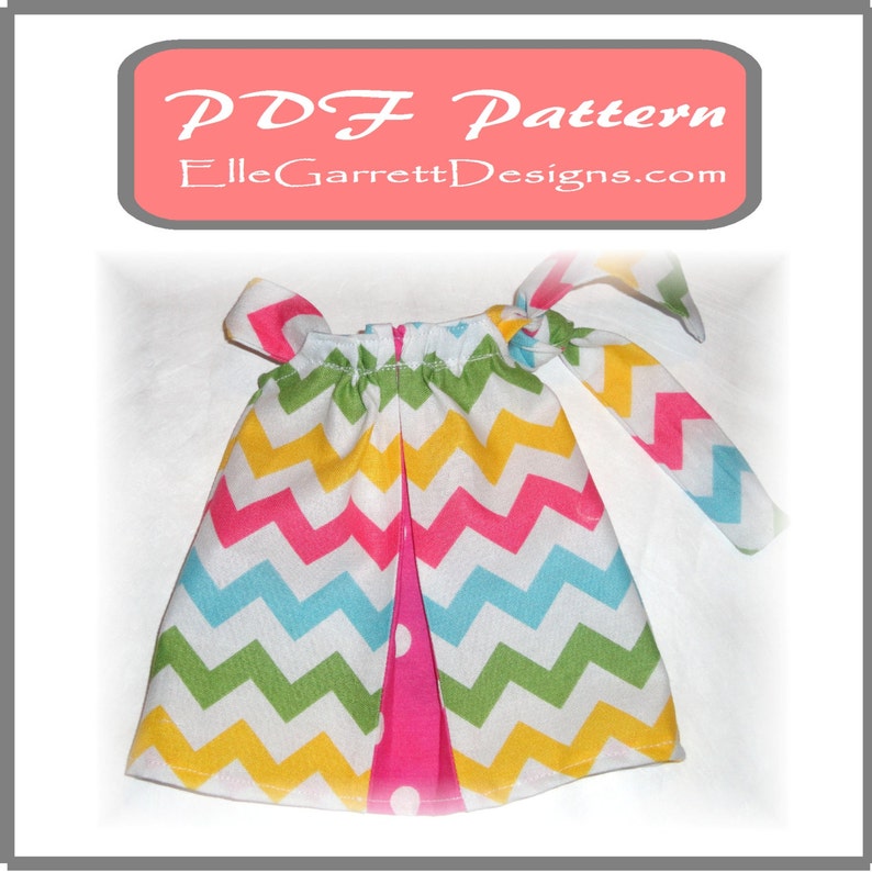 PDF Pattern Peek-A-Boo PillowCase style Dress size 6 months girls 12 image 2