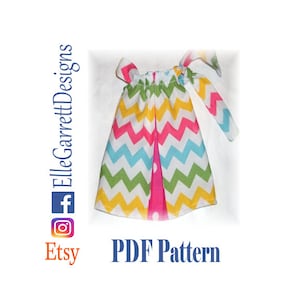 Patron PDF Robe style taie d'oreiller Peek-A-Boo taille 6 mois filles 12 image 1