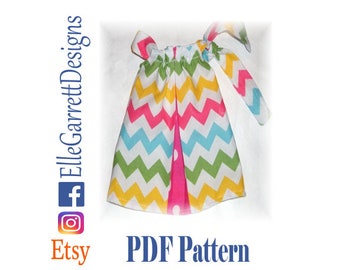 PDF Pattern - Peek-A-Boo PillowCase style Dress - size 6 months - girls 12