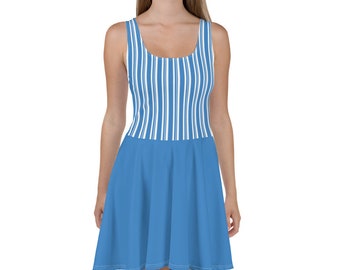 Adult - Dapper Stripes - Blue - Skater Dress