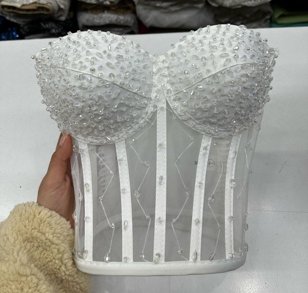 New Embroidery Lace Push Up Bralete Bustier Corset Wedding Party Corset Cropped Top