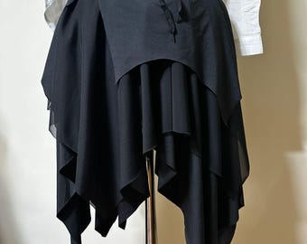 Black Gothic Asymmetric Tulle Skirt