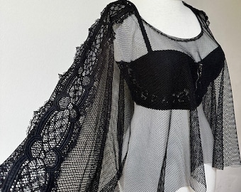 Black Sheer Mesh Blouse – Elegant Transparent Top