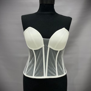 Bustier Corset Top | Festival Top | Corset Crop Top | Woman&#39;s Bustier | Festival Outfit | Transparent Corset | Coachella Style