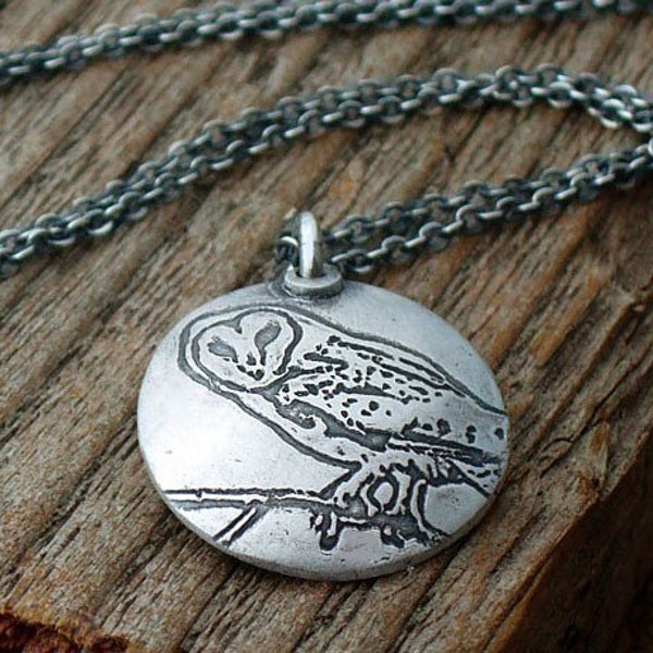 Barn owl necklace in silver
